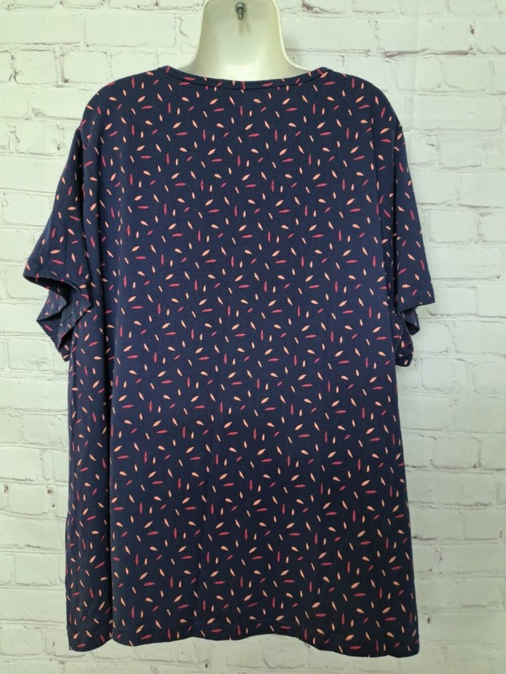 Basic Editions 100% Cotton Leaf Print T Shirt Size 3X - Picture 3 of 7